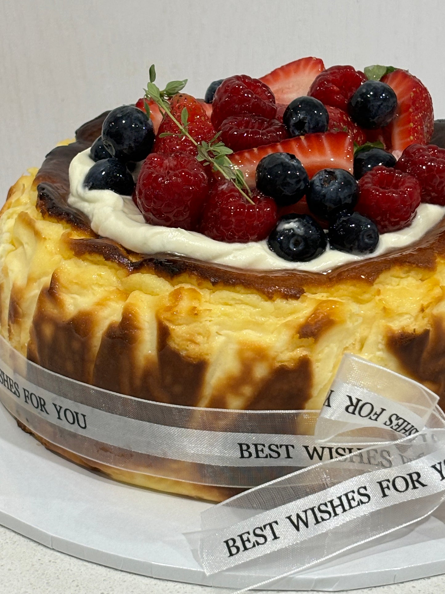 Basque Cheese Cake with Triple Berries (Gluten Free)